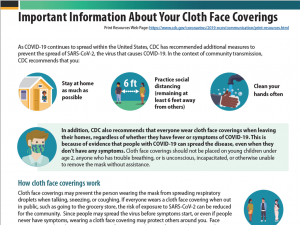 Important Information About Your Cloth Facing Coverings